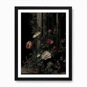 Flowers And Blood Art Print