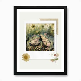 Scrapbook Frogs Fairycore Painting 1 Art Print