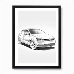 Volkswagen Golf Line Drawing 27 Art Print