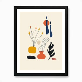 Abstract Candles Flowers 12 Art Print
