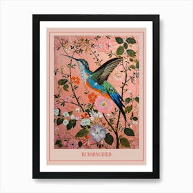 Floral Animal Painting Hummingbird 3 Poster Art Print