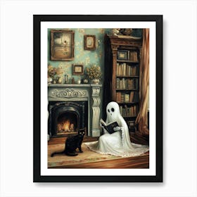 Ghost Reading 2 Art Print