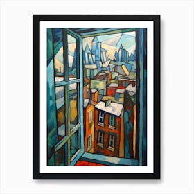 Window View Of Toronto Canada In The Style Of Cubism 3 Art Print