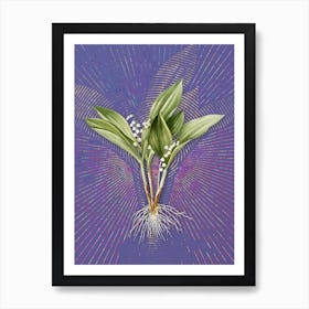 Vintage Lily of the Valley Botanical Illustration on Veri Peri n.0697 Art Print