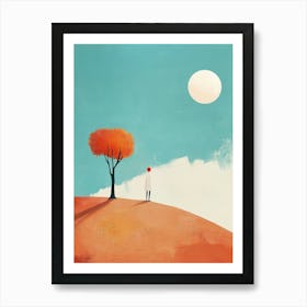 Tree On A Hill 2 Art Print