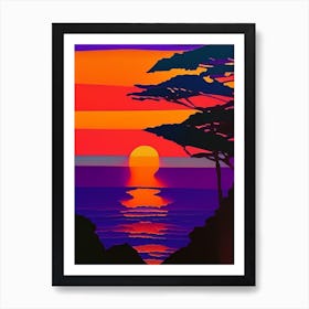 Block Colour Sunset Art Print