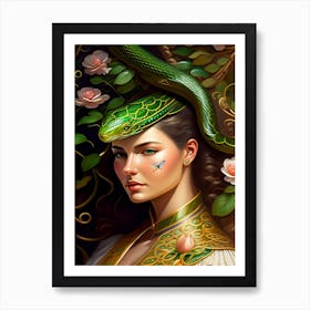 Chinese Woman With Snake Art Print