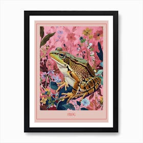 Floral Animal Painting Frog 1 Poster Art Print