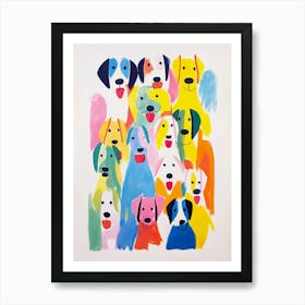 Family Dogs Watercolor Painting 1 Art Print