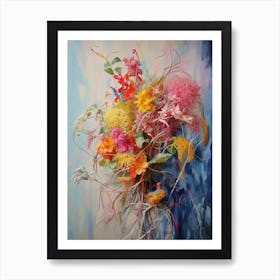 Abstract Flower Painting Celosia 1 Art Print