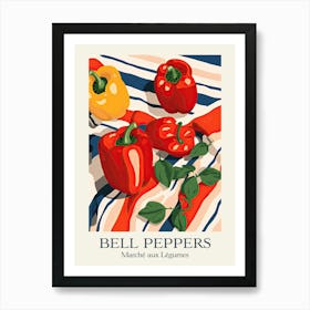Marche Aux Legumes Bell Peppers Summer Illustration 3 Art Print