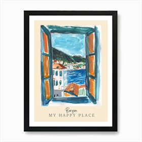 My Happy Place Bergen 2 Travel Poster Art Print