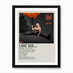 Idfine Avril Lavigne Poster Love Sux Album Cover Decor Art Print