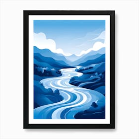 Blue River In The Mountains Art Print