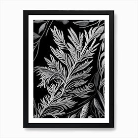Rosemary Leaf Linocut 4 Art Print