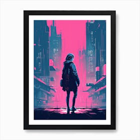 Cyberpunk neon art work Art Print