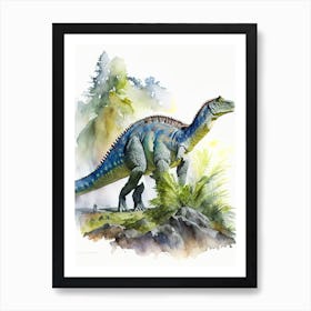 Iguanodon BernissDinosaur artensis 1 Watercolour Dinosaur Art Print