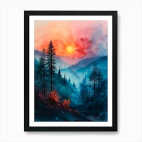 Blue Mist Watercolor Art Print