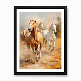 Horses Painting In Mendoza, Argentina 3 Art Print