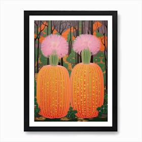 Mexican Style Cactus Illustration Barrel Cactus 2 Art Print