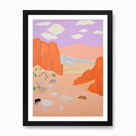 Kyzylkum Desert   Asia (Kazakhstan And Uzbekistan), Contemporary Abstract Illustration 1 Art Print