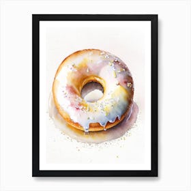 Buttermilk Donut Cute Neon 3 Art Print