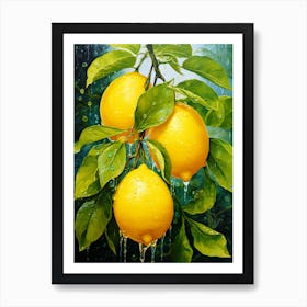 Italy Lemons Surreal Painting Kitchen Poster Art Print
