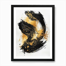 Gold And Black Abstract Painting 49 Art Print