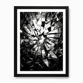 Shattered Illusions Abstract Black And White 6 Art Print