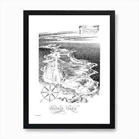 The Moomin Drawings Collection Lighthouse Moomin Valley Map Art Print