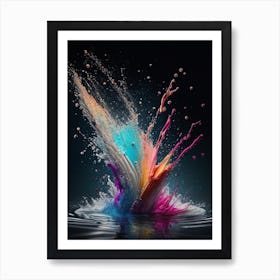 Water Splatter Water Waterscape Crayon 2 Art Print