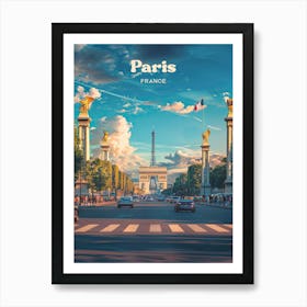 Paris France Boulevard Travel Art Poster