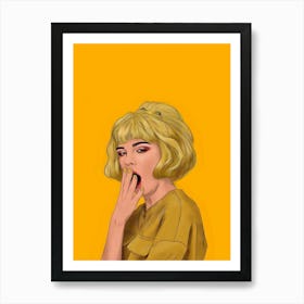 Girl With Blond Hair Art Print