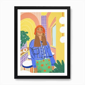 Colourful Cafe Art Print