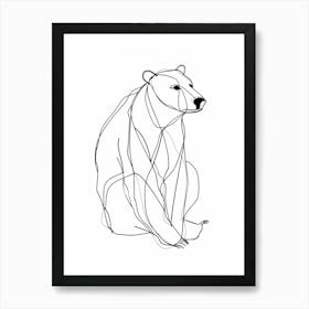 Polar Bear animal lines art Art Print