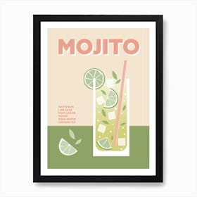 Mojito Cocktail Colourful Green Kitchen Wall Poster Art Print