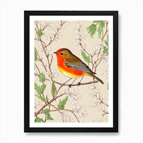 Robin William Morris Style Bird Art Print