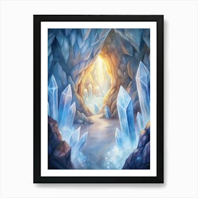 A Glowing Image Of Crystals Forming In Deep Caves Art Print