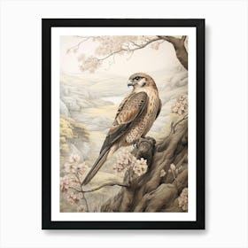 Storybook Animal Watercolour Falcon 3 Art Print