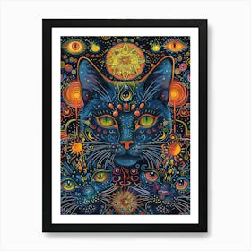 Psychedelic Cat 6 Art Print