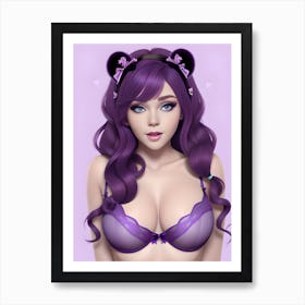 Anna Violet Lingerie. Cute Gril Art Print