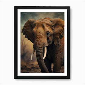 Elephant In The Savannah Art Print