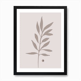 Taupe Simple Botanical Art Print