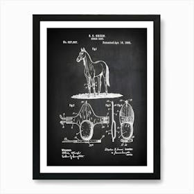 Horse Boot Art, Trotting Horse Boot Patent, Dressage Riding Gifts, Horse Riding Wall Decor, Horse Poster, Horse Boot Print, Patent, Hh6071 Art Print