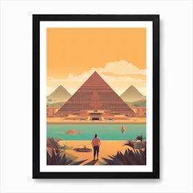 Giza Egypt Illustration 2 Art Print