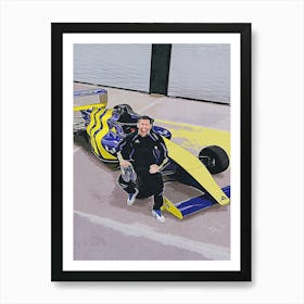 Lionel Messi With F1 Art Print