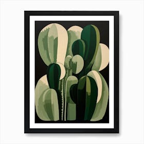 Modern Abstract Cactus Painting Echinocereus Cactus 4 Art Print