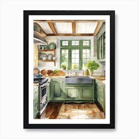 Beautiful Green Kitchen Art Print