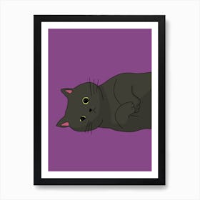 Cat Laying Down Cute Illustration Art Print