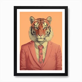 Tiger Illustrations Wearing A Business Suite 1 Art Print